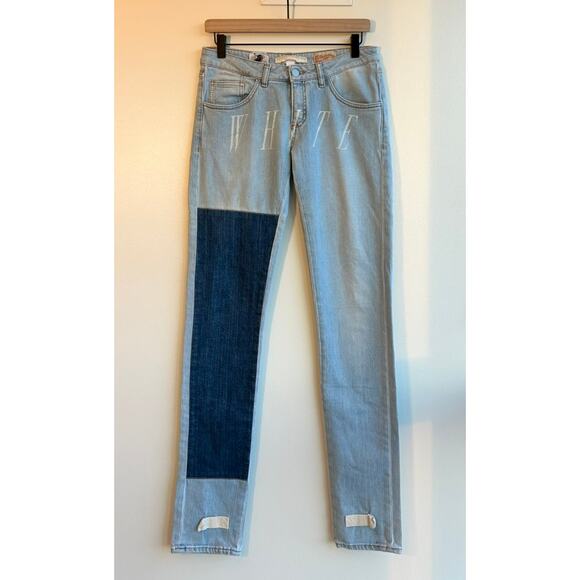 EUC Off-White Diagonal Stripe Patchwork Slim Jeans Size 26 Virgil Abloh Rare Y2K - Picture 14 of 16